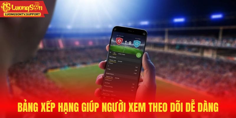 Bảng xếp hạng giúp người xem theo dõi dễ dàng